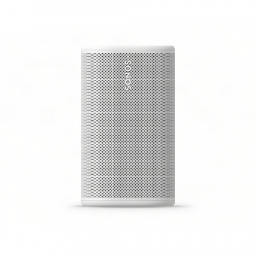 371291-900x900 | Kounio.gr White Sonos wireless speaker with a perforated grille and vertical branding on the front.