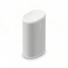 White Sonos portable wireless speaker with a rounded top and perforated grille, standing upright on a white background.