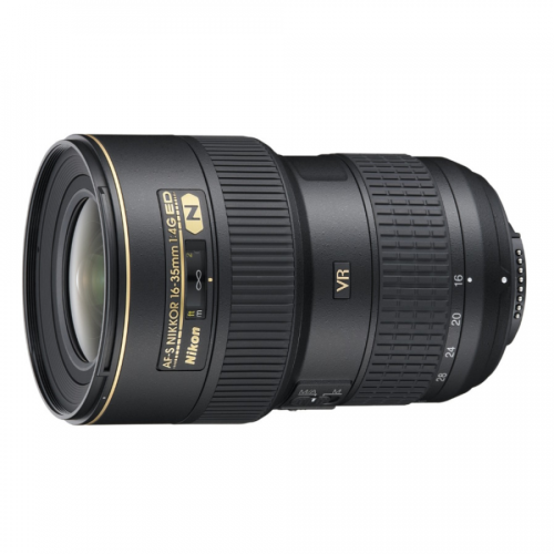 Nikon AF-S NIKKOR 16-35mm f/4G ED VR wide-angle zoom lens with VR designation (black barrel)