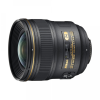 Nikon AF-S NIKKOR 24mm f/1.4G ED wide-angle camera lens, side view with gold branding