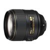 Nikon AF-S NIKKOR 105mm f/1.4E ED lens shown from the side (professional camera lens)
