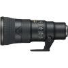 Telephoto camera lens with switches along the side and a built-in tripod foot.