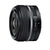 40mm f/2 camera lens viewed from the side with textured grip and metallic ring details
