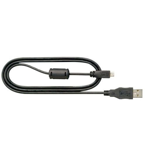 USB-A to micro-USB charging/cable with inline ferrite choke, looped for compact storage