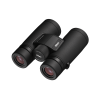 Black Nikon binoculars with two lenses and central focus wheel, compact field-use design, labeled 8x42 waterproof