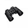 Black binoculars with a central focus wheel, viewed from above, showing the Nikon logo on the bridge