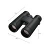 Black Nikon binoculars with dimension callouts: 152 mm long, 130 mm wide, and 55 mm tall.