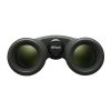 Nikon binoculars facing forward with two large lenses and central focusing wheel on a black body.