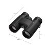 Black Nikon binoculars shown from an angled view with dimension lines (125 mm, 130 mm, 52 mm).] ,