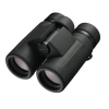Nikon Prostaff binoculars viewed from an angled side, showing the dual eyepieces and focusing wheel