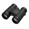 Black Nikon ProStaff binoculars viewed from above, showing the central focus wheel and textured grip.