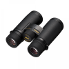 Nikon 8x42 waterproof binoculars with a textured black body and central focus dial, shown at an angled view