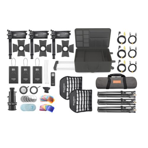Godox S60-D – Τριπλό kit φωτιστικών S60 60W 5600K LED Focusing Light