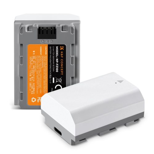 K&F Concept Σετ 2 Μπαταριών NP-FZ100 2600mAh με Ταχεία Φόρτιση USB-C για Sony Alpha (KF28.0034S1)