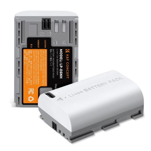 K&F Concept Σετ 2 Μπαταριών LP-E6NH 2600mAh με Φόρτιση USB-C για Canon (KF28.0033S1)