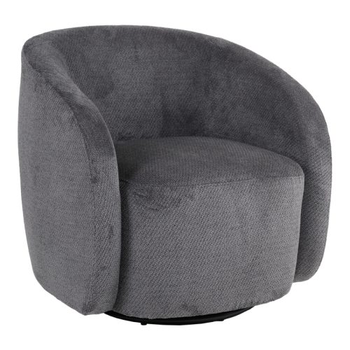 Πολυθρόνα Barrelo pakoworld περιστρεφόμενη ανθρακί ύφασμα 77x72x69εκ