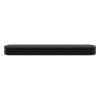 Black Sonos soundbar shown from the front on a white background, sleek wireless speaker for TV or music.