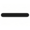 Long black soundbar speaker with rounded ends, displayed horizontally on a white background.