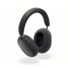 Black over-ear headphones with cushioned ear pads on a white background, product photo display