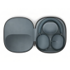 Open travel case showing blue-gray Sonos over-ear headphones inside