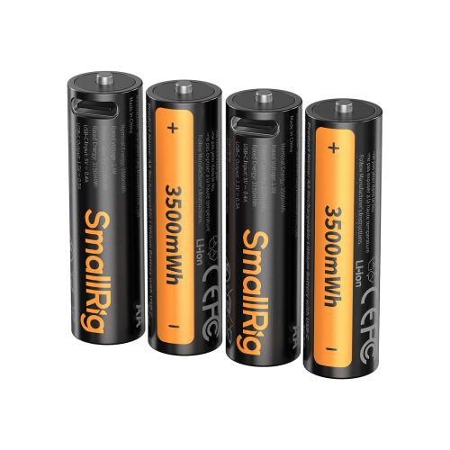 SmallRig 5768 – Σετ 4 Επαναφορτιζόμενων Μπαταριών Λιθίου AA 2100 mAh με USB-C