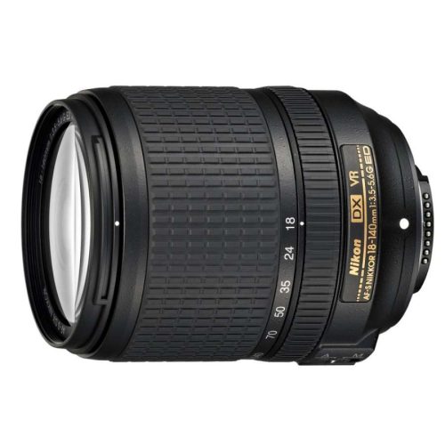 Nikon DX VR zoom lens with 18–70mm range and textured grip