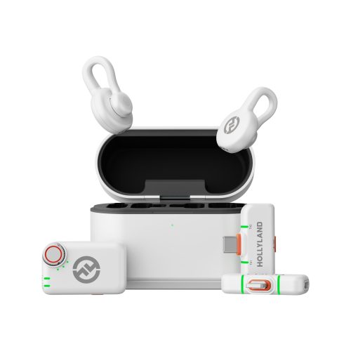 Hollyland LARK M2S Ultimate Combo – Ασύρματο σύστημα 2 μικροφώνων για κάμερες και smartphones (Λευκό)