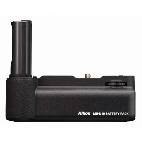 Nikon MB-N10 battery pack for a vertical grip on a camera, black rectangular accessory with textured grip surface