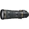 Nikon DSLR telephoto zoom lens shown in profile with black body and gold ring accents on a white background.
